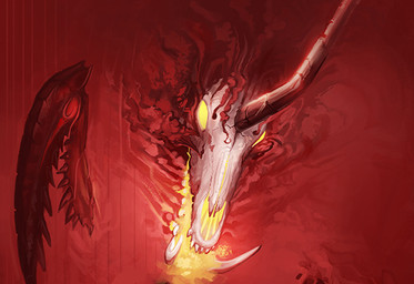 bone fangs fire firefeathers horn open_mouth skeleton skull smoke unknown_species
Rating: Safe
Score: 0
User: NaughtyPenguin
Date: April 24, 2014