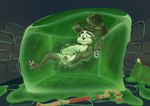 3_toes abdominal_bulge accessory air_bubble anthro black_body black_fur black_hair black_nose cervix countershade_face countershade_torso countershading dungeon feet female fur genitals green_goo green_slime hair hair_accessory hair_ring holding_breath nails navel nipples nude nude_female pawpads penetration pink_nipples plantigrade ponytail puffed_cheeks pussy slime_inflation soles solo sound_effects spread_legs spreading staff stone_wall tail text toes vaginal vaginal_penetration wall_(structure) wide_eyed young young_anthro young_female timber15 blizzard_entertainment warcraft li_li_stormstout bear gelatinous_cube mammal pandaren 2025 colored digital_drawing_(artwork) digital_media_(artwork) hi_res signature