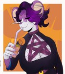 anthro beverage big_breasts black_clothing black_dress black_hair breasts cleavage clothed clothing dress drinking drinking_straw ear_piercing ear_stud eyelashes eyelashes_through_hair eyes_closed facial_piercing female fur gradient_hair hair piercing purple_body purple_fur purple_hair solo translucent translucent_hair shadowagus nintendo pokemon generation_1_pokemon mammal pokemon_(species) rattata rodent 2024 absurd_res digital_drawing_(artwork) digital_media_(artwork) hi_res signature