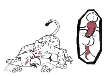 anal anal_penetration animal_genitalia animal_penis anthro anthro_on_feral anthro_penetrated anus balls beak bestiality blush bodily_fluids butt claws cum cum_in_ass cum_inside cutaway duo erection feathers feline_genitalia feline_penis feral feral_penetrating feral_penetrating_anthro fur genital_fluids genitals knot male male/male male_penetrated male_penetrating male_penetrating_male nude open_mouth original_nirezii penetration penis sex simple_background smile tail tapering_penis tongue wings nirezii avian bird felid leopard mammal pantherine
