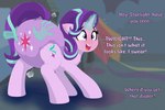 big_diaper blush clean_diaper cutie_mark cutie_mark_diaper cutie_mark_print dialogue diaper embarrassed female feral hair horn magic magic_hands mane offscreen_character outside purple_diaper purple_eyes purple_hair smile solo tail text touching_diaper nineplusten friendship_is_magic hasbro my_little_pony mythology starlight_glimmer_(mlp) twilight_sparkle_(mlp) equid equine horse mammal mythological_creature mythological_equine pony unicorn english_text hi_res