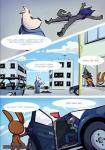 2019 absurd_res anthro blue_sky building canid canine canis car clothed clothing comic dialogue digital_media_(artwork) domestic_dog female fox hi_res inside_car lagomorph leporid lying male mammal nude on_front outside rabbit ratcha rick_(ratcha) rina_(ratcha) sam_and_max shaded sky text unconscious url vehicle