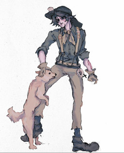 bestiality biped disgust disgusted_expression disgusted_face dry_humping duo featureless_crotch feral human_on_feral interspecies leg_humping male male/male pushing_away pushing_head quadruped questionable_consent resistance resisting size_difference dangerous_ntn identity_v norton_campbell canid canine canis domestic_dog human mammal absurd_res alternate_version_at_source digital_media_(artwork) digital_painting_(artwork) hi_res painting_(artwork)