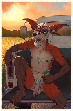 5_fingers 5_toes alcohol anthro armpit_hair athletic athletic_anthro athletic_male balls beard beer beverage beverage_can big_penis black_nose bodily_fluids body_hair border chest_hair clothing elderly_anthro elderly_male evening eyewear eyewear_only facial_hair feet fingers foreskin fur genital_fluids genitals glasses glasses_only goatee hair hairy_balls happy heat_(temperature) humanoid_feet humanoid_genitalia humanoid_hands humanoid_penis light_truck male mature_anthro mature_male mustache navel nipples nude nude_anthro nude_male outdoor_nudity outside penis pickup_truck plantigrade precum presenting presenting_penis pubes red_body red_fur redneck scenery shirt slim smile solo southern summer sunset sweat toes topwear truck vehicle wearing_glasses white_border white_hair guerillasquirrel tros_(foxmusk) canid canine fox mammal red_fox true_fox digital_media_(artwork) digital_painting_(artwork) hi_res painting_(artwork)