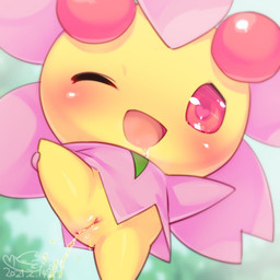 abstract_background anus big_head blush bodily_fluids breath chibi drooling featureless_legs female flower_(anatomy) front_view genital_fluids genitals glistening glistening_eyes heart_catchlight holding_leg_up huge_head looking_at_viewer not_furry on_one_leg one_eye_closed open_mouth open_smile peeing pink_eyes pink_sclera plant pseudo_clothing saliva smile solo spread_legs spreading standing urine urine_stream vulva watersports wink winking_at_viewer young cotora nintendo pokemon cherrim elemental_creature elemental_humanoid flora_fauna generation_4_pokemon humanoid plant_humanoid pokemon_(species) sunshine_form_cherrim 1:1 2021 hi_res