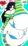 anthro breasts clothed clothing female fur hair solo white_body white_fur theloanwanderer216 undertale undertale_(series) temmie_(undertale) canid canine felid feline mammal tem