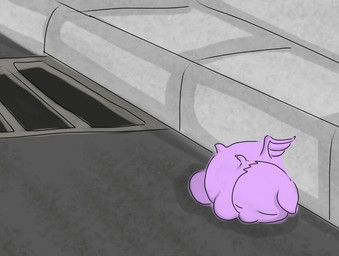 ambiguous_feral ambiguous_gender eyes_closed feathered_wings feathers feral lying missing_wing monotone_body neonate on_front outside purple_body purple_wings sleeping solo tail wings young young_ambiguous young_feral carpdime fluffy_pony mythology equid equine fluffy_pony_(species) mammal mythological_creature mythological_equine pegasus digital_media_(artwork) shaded