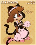 anthro blush blush_lines cat_gloves clothing collar footwear high_heels legwear maid_uniform male shoes solo stockings uniform young conditional_dnp tdfoxoo sextember deer mammal new_world_deer reindeer 4:5 absurd_res hi_res