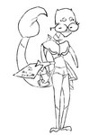 6_arms 6_eyes anthro arthropod_abdomen black_line_art blush blush_lines exoskeleton eyelashes eyewear eyewear_only fangs female finger_wag fingers front_view genitals glasses glasses_only holding_object holding_paper humanoid_genitalia humanoid_pussy looking_at_viewer multi_arm multi_eye multi_limb nude paper pincers pussy round_glasses simple_background solo standing stinger teeth text wearing_glasses white_background the_weaver terraria arachnid arthropod sand_poacher 2025 black_and_white digital_media_(artwork) english_text full-length_portrait monochrome portrait sketch