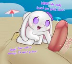 anthro beach buried buried_in_sand butt detailed_background dialogue duo empty_eyes erection female flower fur genitals humanoid_genitalia humanoid_penis kneeling larger_male looking_at_genitalia looking_at_penis lying male nude on_back open_mouth outside penis plant public public_nudity purple_eyes pussy sand seaside semi-anthro size_difference smaller_female text white_body white_fur young young_anthro milachu92 lantha lagomorph leporid mammal rabbit 2021 absurd_res english_text hi_res signature adult_(lore)