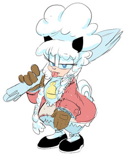 2_horns 5_fingers anthro black_horn cosplay crossover_cosplay cutlery female female_anthro fingers fork horn kitchen_utensils making_faces solo tongue tongue_out tools adam_bryce_thomas final_fantasy final_fantasy_ix idw_publishing sega sonic_the_hedgehog_(comics) sonic_the_hedgehog_(idw) sonic_the_hedgehog_(series) square_enix lanolin_the_sheep_(sonic) quina_quen bovid caprine mammal sheep colored_sketch crossover sketch