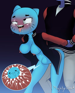 abdominal_bulge ahegao anthro anthro_on_anthro anthro_penetrated anthro_penetrating anthro_penetrating_anthro areola barely_visible_genitalia barely_visible_vulva big_breasts black_clothing black_jacket black_topwear blue_body blue_fur blush bodily_fluids bottomless bottomwear breasts clothed clothed_sex clothing crying cum cum_in_vagina cum_inside drooling duo exposed_breasts eye_roll faceless_anthro faceless_character faceless_male fangs female female_penetrated from_behind_position fur genital_fluids genitals grey_bottomwear grey_clothing grey_pants impregnation internal jacket leaking_cum looking_pleasured male male/female male_penetrating male_penetrating_female mature_anthro mature_female mostly_nude navel nipples open_clothing open_jacket open_mouth open_smile open_topwear ovum ovum_with_face pants partially_clothed penetration penile penile_penetration penis_in_vagina pink_nose purple_body purple_fur red_areola red_nipples saliva sex smile sperm_cell standing standing_sex tears tears_of_joy tears_of_pleasure teeth text tongue tongue_out topwear topwear_only vaginal vaginal_penetration vulva whiskers white_text mightycock cartoon_network the_amazing_world_of_gumball nicole_watterson domestic_cat felid feline felis mammal 2020 4:5 absurd_res artist_name hi_res signature