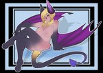 alpha_channel anthro bat blonde_hair border breasts digital_media_(artwork) doodlelu1992 emilia_(piklz) female freckles full-length_portrait hair mammal membrane_(anatomy) membranous_wings piklz portrait solo transparent_border winged_arms wings