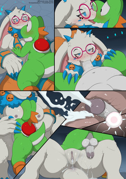 after_sex anthro anus balls bedroom_eyes between_breasts big_dom_small_sub blush bodily_fluids boots breasts butt claws clothing cum cum_from_vagina cum_in_vagina cum_inside cumshot dominant duo ejaculation erection eyewear fellatio female floppy_ears flustered footwear from_front_position fur genital_fluids genitals glans glasses head_between_breasts horn humanoid_genitalia humanoid_penis impregnation internal internal_vaginal kissing leaking leaking_cum lying male male/female missionary_position narrowed_eyes nipples nude on_back oral oral_penetration ovum penetration penile penile_penetration penis penis_in_mouth penis_in_vagina scales seductive sex shell shoes size_difference sperm_cell spread_legs spreading sweat tail tongue tongue_out vaginal vaginal_penetration white_body white_fur wide_eyed winick-lim atlyss mario_bros nintendo angela_flux bovid caprine dinosaur goat hybrid kubold_(atlyss) mammal oathkin_(atlyss) prehistoric_species reptile scalie yoshi 2025 absurd_res comic crossover hi_res