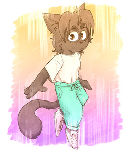 anthro bangs brown_body brown_eyes brown_fur ear_piercing ear_ring eyebrows eyewear fur glasses male piercing ring_piercing scar solo tail tail_scar thick_eyebrows tucked_shirt wearing_glasses mochaderg mocha_(mochaderg) felid mammal digital_drawing_(artwork) digital_media_(artwork) hi_res signature