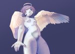 breasts feathered_wings feathers female hair halo not_furry pubes scar self-harm_scars small_breasts solo stretch_marks white_body white_skin wings myosotis-secunda clinical_trial angel_martinez angel angel_humanoid humanoid winged_humanoid hi_res nonbinary_(lore)