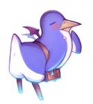 ambiguous_gender animal_genitalia anthro beak blush cloaca clothing genitals membrane_(anatomy) membranous_wings simple_background solo wings requiemdusk disgaea nippon_ichi_software avian bird penguin prinny