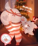 :0 anthro anus christmas_clothing christmas_present clothing cutaway femboy gift holidays knot legwear male penis_tuck solo stockings thick_thighs richa_picha christmas richard_picher canid canine canis domestic_dog mammal hi_res