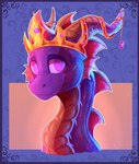 accessory crown detailed_scales feral headgear horn jewelry king male purple_body purple_eyes purple_scales royalty scales solo plaguedogs123 activision mythology spyro_the_dragon spyro dragon mythological_creature mythological_scalie scalie 2025 detailed digital_media_(artwork) half-length_portrait headshot_portrait portrait