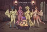 anon_bardos anthro breasts capcom clothed clothing diablos_(mh) english_text fanged_wyvern female flying_wyvern group gynomorph hi_res human inside intersex interspecies legiana mammal meme monster_hunter nude odogaron piper_perri_surrounded rath_wyvern rathalos scalie sitting standing text torch
