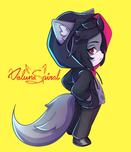 alternative_fashion anthro black_bottomwear black_clothing black_footwear black_hair black_hoodie black_nose black_pants black_shoes black_topwear bottomwear chibi clothing emo footwear fur grey_body grey_clothing grey_ears grey_fur grey_shirt grey_tail grey_topwear hair hood_up hoodie inner_ear_fluff looking_back male pants red_eyes shirt shoes side_eye snout solo tail topwear tuft white_body white_fur white_inner_ear_fluff sona_(sonadourge) felid feline mammal