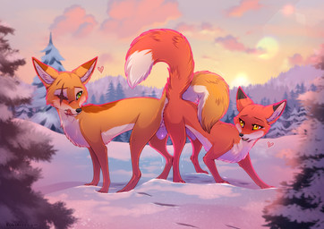 ambiguous_penetration ass_to_ass blush brown_body brown_fur cheek_tuft chest_tuft countershade_torso countershading digitigrade dipstick_tail duo eye_scar facial_scar facial_tuft female female_penetrated feral feral_on_feral feral_penetrated feral_penetrating feral_penetrating_feral floating_heart fur green_eyes inner_ear_fluff intraspecies male male/female male_penetrating male_penetrating_female markings obscured_penetration orange_body orange_fur outside penetration penile penile_penetration quadruped raised_tail reverse_doggystyle scar sex shaking smile standing tail tail_markings teeth tongue trembling tuft white_body white_fur yellow_eyes rukifox abby_(rukifox) rick_(rukifox) canid canine fox mammal 2025 digital_drawing_(artwork) digital_media_(artwork) shaded