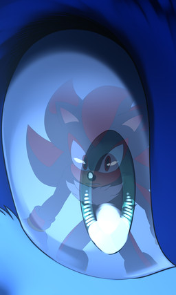 anthro aroused black_body black_fur black_nose black_quills blue_body blue_fur blush duo eye_reflection first_person_view fur glistening glistening_eyes male multicolored_body multicolored_fur quills_(anatomy) red_eyes red_stripes reflection stripes tan_inner_ear tan_mouth krazyelf sega sonic_the_hedgehog_(series) shadow_the_hedgehog sonic_the_hedgehog eulipotyphlan hedgehog mammal werecreature wereeulipotyphlan werehog 3:5 absurd_res colored comic cover cover_art cover_page digital_media_(artwork) hi_res