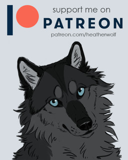 ambiguous_feral ambiguous_gender black_ears black_nose blue_eyes cheek_tuft facial_tuft feral fur glistening glistening_eyes grey_body grey_fur looking_at_viewer mouth_closed neck_tuft patreon_logo simple_background solo text tuft heatherwolf patreon canid canine canis mammal wolf url