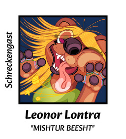 against_surface ahoge anthro big_nose black_lips black_nose blonde_hair breasts brown_body brown_fur clothing eyelashes female fur glistening glistening_lips green_clothing green_shirt green_topwear hair jewelry licking lips necklace on_glass pawpads philtrum pressed_against purple_eyes sharp_teeth shell shirt simple_background solo star starfish_(accessory) string teeth text tongue tongue_out topwear transparent_background whisker_spots schreckengast mr_beast_(meme) leonor_lontra aquatic asterozoan echinoderm mammal mustelid otter starfish 2026 alpha_channel digital_drawing_(artwork) digital_media_(artwork) english_text meme