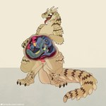 2_penises 69_position anthro biped diphallism eyes_closed fellatio female genitals group internal male male/female multi_genitalia multi_penis open_mouth oral penile penis sex sex_inside_body sex_inside_stomach tail tongue tongue_in_pussy trio vore foulfur mammal reptile scalie 1:1 2021 colored hi_res watermark