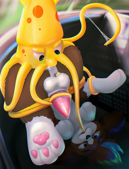 anal animal_genitalia animal_penis ball_fondling balls black_nose blue_eyes blue_highlights bodily_fluids brown_body brown_fur canine_genitalia canine_penis dominant dominant_male duo feral feral_on_feral fondling fondling_penis fur genital_fluids genitals highlights_(coloring) interspecies male male/male male_penetrated male_penetrating male_penetrating_male male_rimmed male_rimming male_rimming_male multicolored_body oral oral_penetration pawpads penetration penis pink_pawpads precum restrained restrained_by_tentacles rimming rimming_male saliva sex tentacle_in_mouth tentacle_penetration tentacle_sex tentaclejob tentacles two_tone_body white_body white_fur yellow_body young young_feral young_rimmed anonymous_artist paw_patrol mcsquidly moby_(paw_patrol) aquatic canid canine canis cephalopod coleoid decapodiform domestic_dog mammal mollusk squid 2022 hi_res