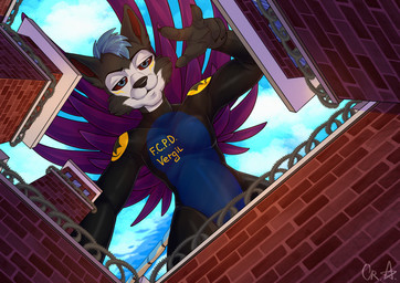 arm_pull macro male micro prison security security_guard wetsuit wings yard crazymangak canid canine canis mammal wolf