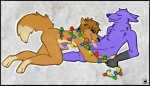 anthro anthro_on_anthro bodily_fluids christmas_lights cum duo erection eyes_closed fellatio fur genital_fluids genitals hair holidays male male/male male_penetrated male_penetrating male_penetrating_male nude oral oral_penetration paws penetration penile penis purple_body purple_fur sex simple_background tail nightlinez christmas wolingopaws andy_dingo_wolf lynx_softpaw canid canine canis dingo domestic_dog hybrid mammal wolf 2012