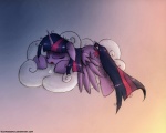 2013 cloud cutie_mark equid equine eyes_closed feathered_wings feathers female feral friendship_is_magic fur hair hasbro horn mammal messy_hair multicolored_hair my_little_pony mythological_creature mythological_equine mythology on_cloud outside purple_body purple_feathers purple_fur purple_hair sky sleeping solo tired twilight_sparkle_(mlp) two_tone_hair vulpessentia winged_unicorn wings