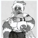 anthro areola big_areola big_breasts big_nipples big_tail bodily_fluids bottomwear breast_milking breast_play breast_squeeze breastfeeding breasts clothing denim denim_bottomwear denim_clothing drinking_own_milk ear_piercing ear_ring exposed_breasts female fur hair huge_breasts huge_nipples hyper hyper_breasts industrial_piercing jeans lactating markings multicolored_body multicolored_fur multicolored_hair nipple_orgasm nipple_piercing nipples orgasm pants piercing projectile_lactation puffy_nipples ring_piercing self_suckle solo squeezing striped_markings striped_tail stripes tail tail_markings aaronhibiki lemur mammal primate strepsirrhine 1:1 monochrome