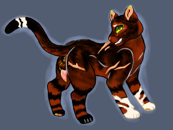 animal_genitalia animal_penis anus balls black_anus black_balls black_body black_fur black_paws black_stripes dark erection feline_genitalia feline_penis feral fur genitals green_eyes green_stripes male multicolored_body multicolored_fur orange_pawpads orange_scar pawpads penis pink_penis red_body red_fur scar simple_background smile smiling_at_viewer solo striped_body stripes tail toony white_body white_fur white_paws white_stripes xiarothang cougar felid feline mammal