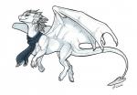 claws female feral horn membrane_(anatomy) membranous_wings scarf simple_background smile solo tail thick_tail white_background wings minerea european_mythology mythology dragon mythological_creature mythological_scalie scalie western_dragon digital_media_(artwork)