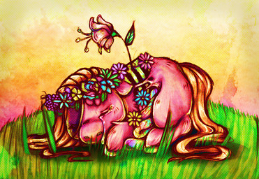 blood bodily_fluids bone candy_gore colored_blood crying eyes_closed female female_feral feral flower flower_crown fur gore grass guts hair hooves intestines orange_hair orange_sky orange_tail organs pink_body pink_fur plant rainbow_blood side_view sky solo tail tears unusual_blood unusual_bodily_fluids yellow_hooves young young_female young_feral le_saturna fluffy_pony fluffy_pony_(species) mammal 2021 digital_media_(artwork) shaded