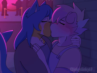 alley alley_way ambiguous/ambiguous ambiguous_gender anthro armwear blush blushing_at_partner cardigan clothing crowd dance_club duo_focus ears_down extreme_french_kiss floppy_ears french_kissing group hair hand_on_chest jumper kiss_on_lips kissing long_hair long_sleeves long_tail long_tongue making_out mohawk neck_bulge neck_grab night nightclub oral overalls pivoted_ears pointy_ears public romantic romantic_couple tail tongue tongue_out inkyslinky nintendo pokemon canid canine generation_4_pokemon mammal pachirisu pokemon_(species) 2d_animation animated frame_by_frame hi_res no_sound short_playtime webm female_(lore) male_(lore)