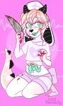 alternative_fashion anthro biped blood bodily_fluids candy_gore clothed clothing creepy_cute gore gurokawa guts intestines j-fashion kneeling knife looking_at_viewer male menhera organs solo honesty_(artist) unknown_species