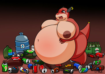 3_toes 5_fingers accessory anthro areola belly belly_blush belly_expansion belly_inflation beverage beverage_bottle beverage_can big_belly big_breasts big_butt black_eyes bladder_bulge bladder_inflation blush bodily_fluids body_blush bottle breasts butt container cup expansion feet female fingers furgonomic_piercing furgonomics gradient_background holding_belly horn horn_piercing huge_belly huge_breasts huge_thighs hyper hyper_belly hyper_omorashi inflation jewelry navel nipples obese omorashi open_mouth overweight overweight_female piercing red_body ring simple_background soda soda_bottle solo sweat tail tail_accessory tail_jewelry tail_ring tan_body tapering_tail teeth thick_arms thick_tail thick_thighs toes water_jug eggrollsushi titanicmann28 titan_(titanicmann28) reptile scalie