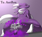 anthro big_butt black_sclera breasts butt dominant dominant_female duo facesitting fart fart_cloud fart_fetish farting_on_another farting_on_face female huge_butt looking_at_viewer looking_back looking_back_at_viewer nude onomatopoeia purple_body purple_fart_cloud sitting_on_another size_difference skull_symbol sound_effects tail text thick_thighs unusual_fart babyhunt4 bandai_namco digimon asriren_(character) rona_(asriren) digimon_(species) mammal renamon 2023 digital_media_(artwork) english_text hi_res