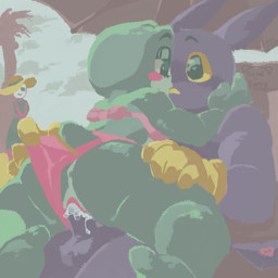 anthro anus bikini bodily_fluids butt butt_grab clothed clothed_sex clothing clothing_aside clothing_pull cloud cum cum_from_vagina cum_in_vagina cum_inside female fur genital_fluids genitals gloves green_body green_skin group hand_on_butt handwear heart_eyes heart_symbol holding_cheek kissing letter male male/female mask outside_sex palm_tree panties panties_aside panty_pull penetration penis plant public public_sex purple_body purple_fur romantic romantic_couple romantic_sex sex sky swimwear tree trio two-piece_swimsuit underwear underwear_aside underwear_pull vaginal vaginal_penetration vulva yellow_sclera semi-furry glitch_productions the_amazing_digital_circus gangle_(tadc) jax_(tadc) ribbit_(tadc) amphibian animate_inanimate frog humanoid lagomorph living_mask mammal 1:1 absurd_res hi_res