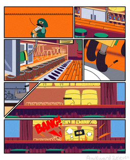 anthro appliance bar explosion kitchen_appliance machine male microwave_oven saloon solo awkward2eleven sega sonic_the_hedgehog_(series) the_murder_of_sonic_the_hedgehog barry_(sonic) conductor_(sonic) mirage_express badnik canid canine macropod mammal marsupial robot absurd_res comic hi_res