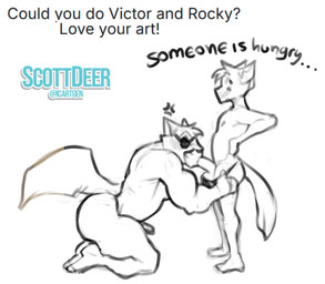 anthro big_butt big_tail butt clothed clothing cross-popping_vein duo eye_patch eyewear fur kneeling larger_penetrated looking_back male male/male monochrome_body muscular_bottom nipples oral partially_clothed penetration simple_background size_difference small_dom_big_sub small_top small_top_big_bottom smile standing tail text underwear underwear_down white_background scottdeer lackadaisy rocky_rickaby viktor_vasko domestic_cat felid feline felis mammal english_text sketch watermark