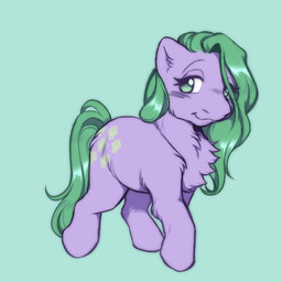 blush blush_lines chest_tuft closed_smile cutie_mark female female_feral feral fur green_background green_eyes green_mane green_tail lidded_eyes light long_mane long_tail mane mouth_closed no_pupils purple_body purple_fur simple_background smile solo tail thin_eyebrows tuft cabysoft hasbro mlp_g1 my_little_pony seashell_(g1) earth_pony equid equine horse mammal pony 1:1 2022 colored digital_drawing_(artwork) digital_media_(artwork) hi_res lighting shaded