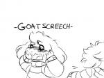 4:3 ambiguous_gender anthro asriel_dreemurr blush boss_monster_(undertale) bovid caprine clothed clothing digital_media_(artwork) duo english_text frisk_(undertale) fur hair hi_res human mammal monochrome nervous open_mouth reaction_image screaming simple_background sketch solo_focus sound_effects text thedeterminedchild undertale undertale_(series) white_background yelling young