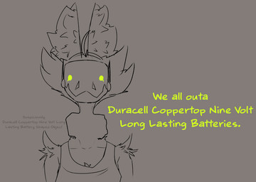 ._. anthro battery chest_tuft female front_view inner_ear_fluff machine neck_bulge solo text tuft heyimflame we_outta_tires nora_(heyimflame) protogen english_text sketch