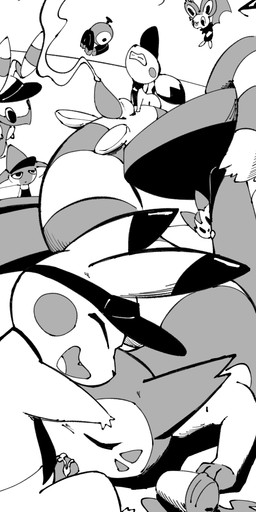 ambiguous_gender anal beverage bodily_fluids cafe casual_exposure coffee cum cum_while_penetrated exhibitionism fellatio furniture genital_fluids group male male/male oral penetration penile public public_sex sex spitroast table trio visor voyeur muzzzzz nintendo pokemon azelf furret generation_1_pokemon generation_2_pokemon generation_4_pokemon generation_5_pokemon generation_6_pokemon legendary_pokemon magnemite noibat pachirisu pichu pikachu pokemon_(species) scolipede black_and_white hi_res monochrome