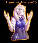2016 alpha_channel anthro boss_monster_(undertale) bovid caprine clothing dress english_text female fur hi_res holidays horn humor mammal nezisa one_eye_closed pun simple_background solo text toriel transparent_background undertale undertale_(series) valentine's_day watermark white_body white_fur wink